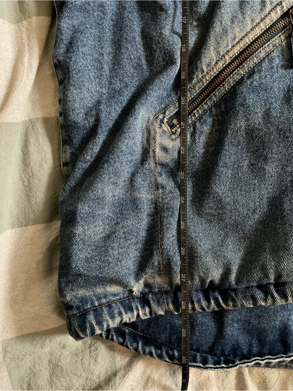 Braetan Plus Blue Denim Hoodie Jacket with Plaid Lining - Picture 7 of 7